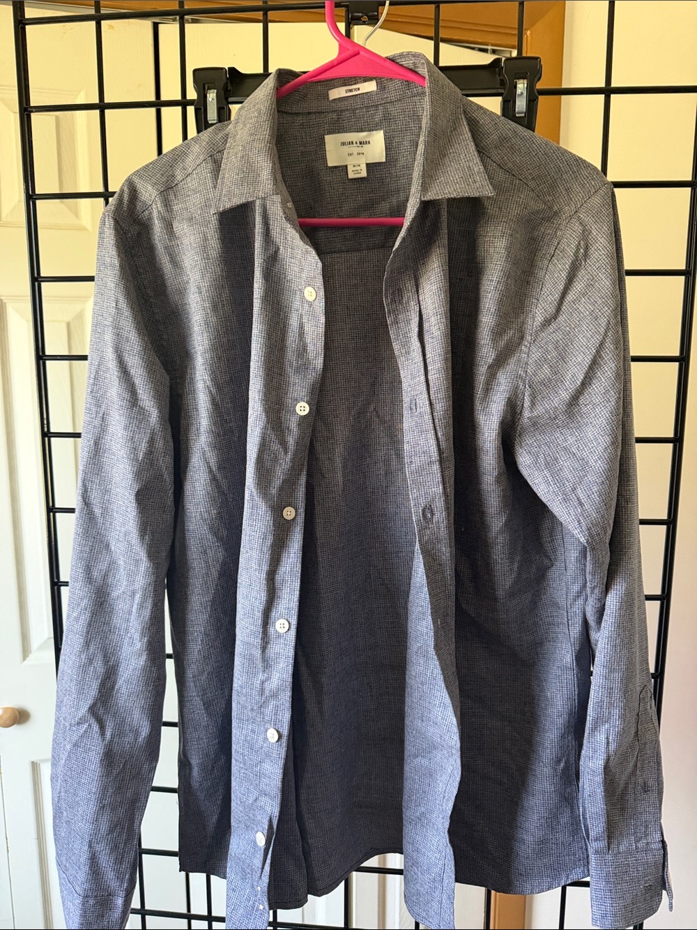 Julian & Mark charcoal blue button down shirt
